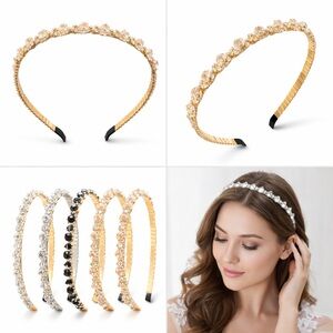 Elegant Gold and Silver Crystal Headband